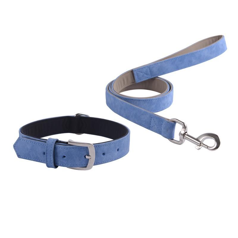 Unique Products Luxury PU Plain Leather Dog Collar and Leash