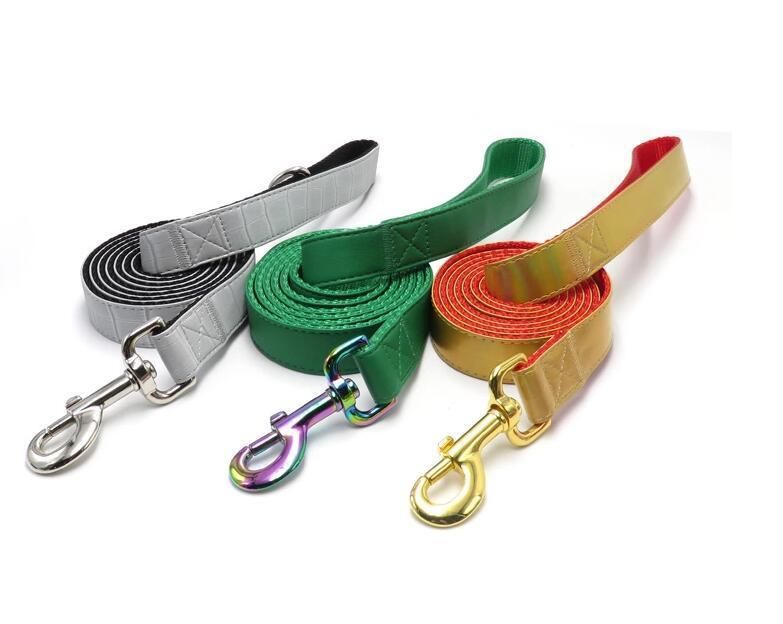 Custom High Quality Gold Metal Buckle Nylon PU Dog Collars Matching Leash Available Separately