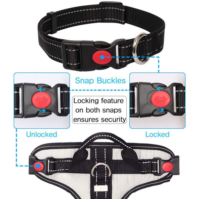 No-Pull Anti-Tear Adjustable Pet Harness Reflective Soft Dog Harness for Medium Large Dogs