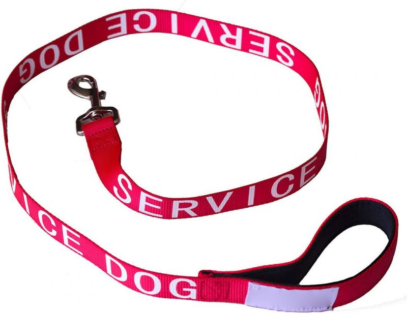 More Than 10 Colors Customized Durable Nylon No-Pull Service Dog Leash-Red Color