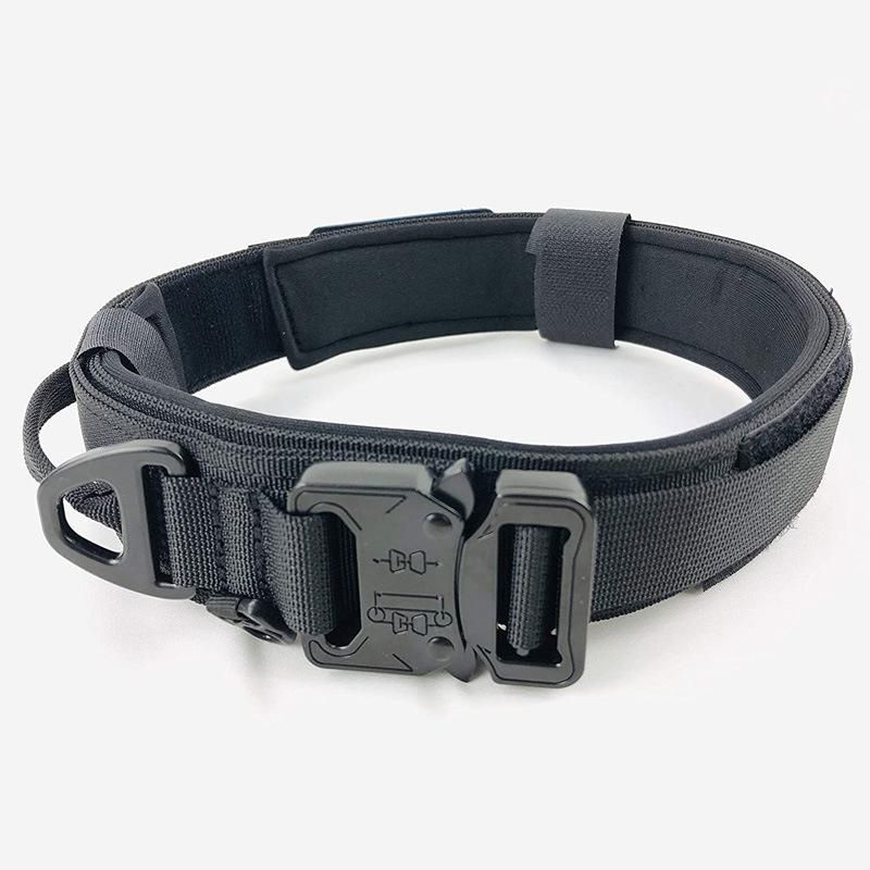 Tactical Dog Collar K9 Pet Dogs 1.5 Inch Wide Heavy Duty Dog Collars Metal Buckle Quick Release