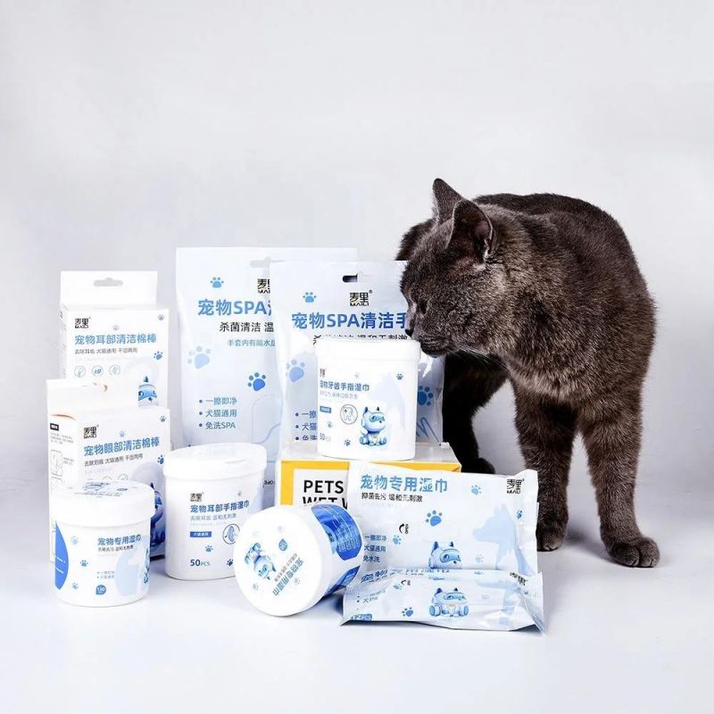Factory OEM Brand Unscented Freshening Multipurpose Disposable Pet Denal Finger Wipe Pet Eye Stain Remover Pet Teeth Ear Cleaning Wet Wipes