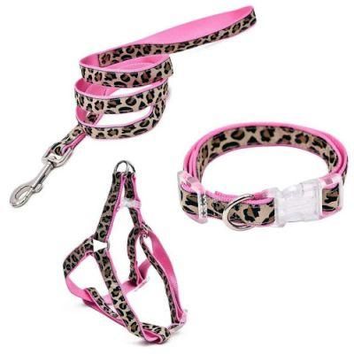 Customized Printing Pattern Dog Collar and Leash Set with Harness
