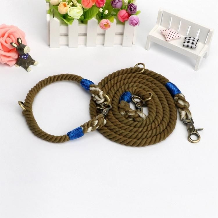 Fashionable Durable Ombre Natural Ombre Color Dog Leash with Pure Cotton Rope