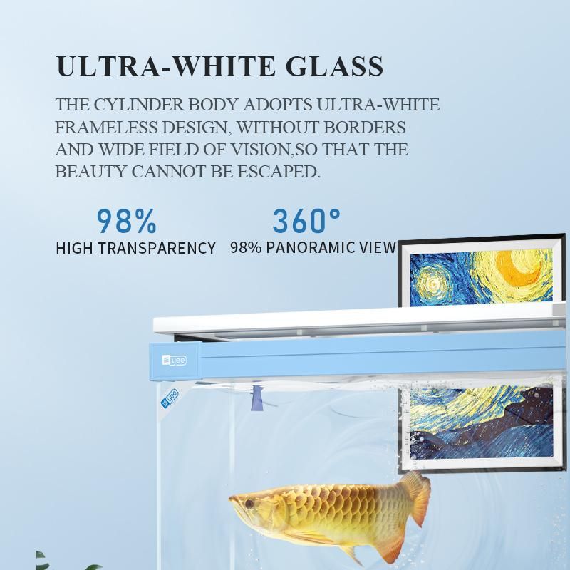 Yee Acrylic Fish Tank Large Ornamental Ultra-White Glass Aquarium Tank