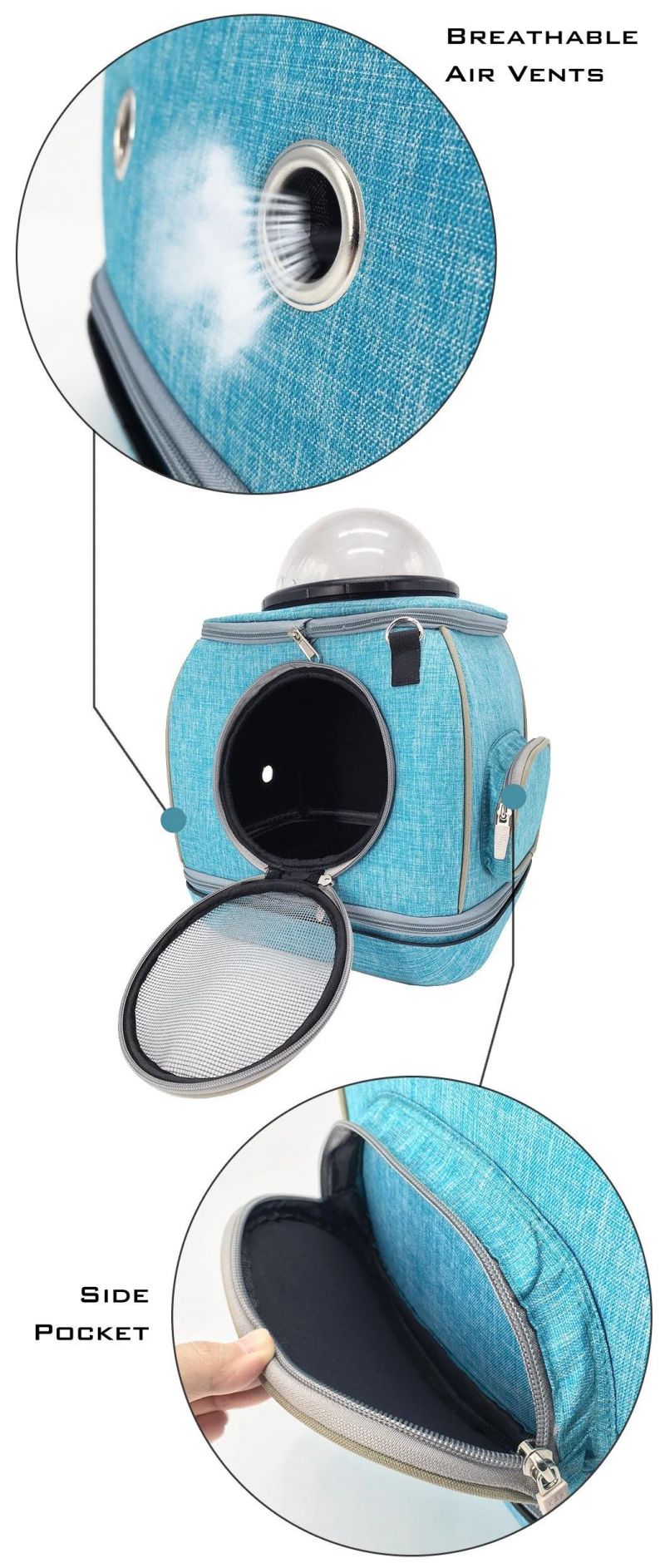 Wholesale Space Capsule Window Multifunctional Portbale Pet Shoulder Cube Bag Puppy Kitty Carrier Mokofuwa