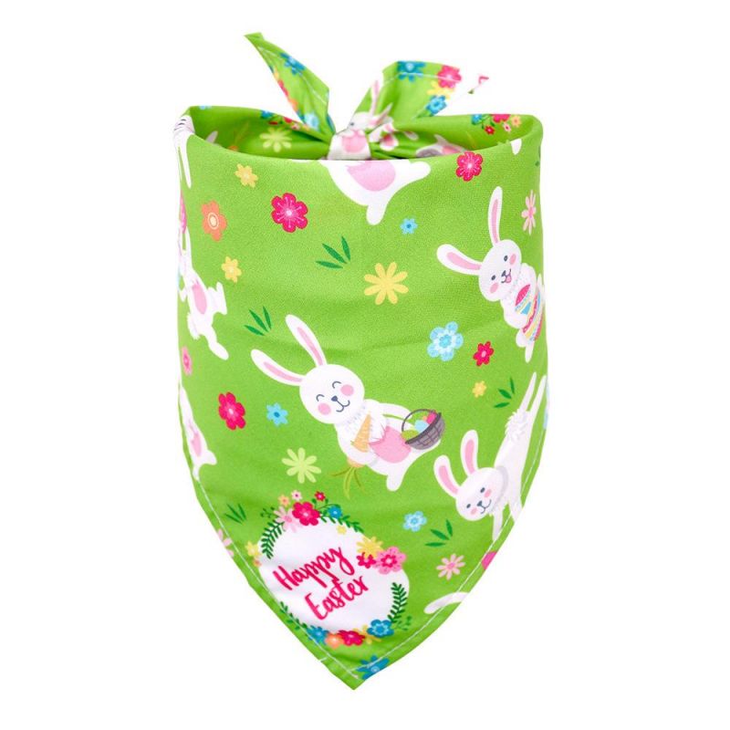 Easter Day Dog Bandana Holiday Cat Bandana Bunny and Carrot Scarfs for Small Medium Large Dogs Cats Pet Puppies