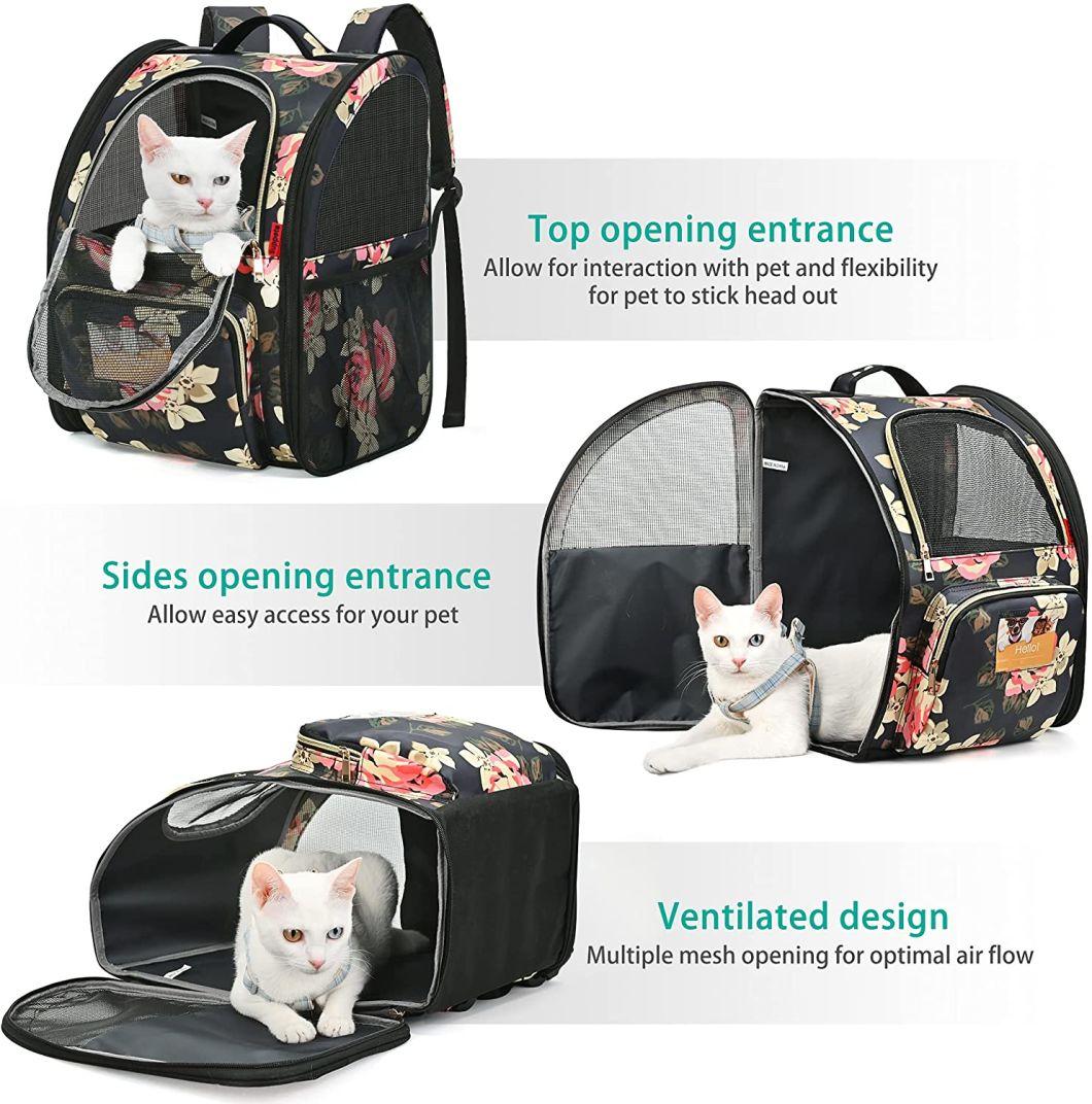 Printing Cat Backpack Carrier Backpack Ventilated Small Dogs Carrier Backpack Collapsible Pet Bag