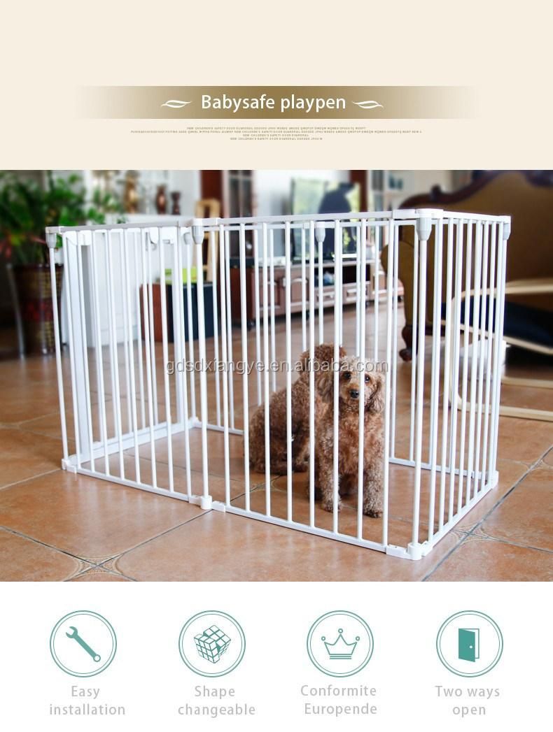 Foldable 8 Sides 10 Sides Metal Wall Mounted Pet Fence