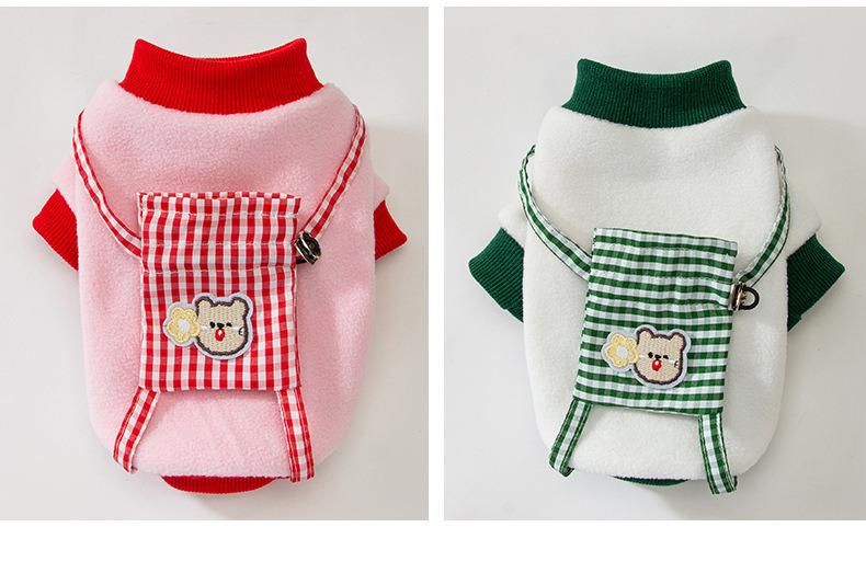 New Spring Summer Cute Little Bear Cartoon Backpack Hat Small Dogs Cat Suit Cloth Pet Clothes