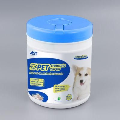 500 PCS Bucket Well Food Grade Cucumber Melon Deodorizing Dog Wipes Pet Eyes Stain Wet Tissue