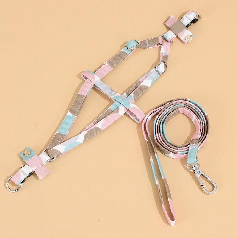 Lightweight Pet Dog Harness Set Prited Polyester for Small Dogs