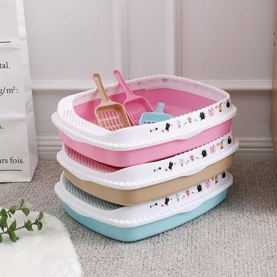 New Design Hot Selling Easy to Clean Cat Litter Box Pet Supplies Deodorant Cat Toilet High Fence Cat Sand Basin