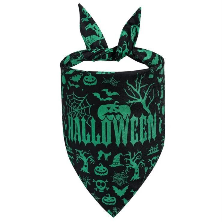 Festival Custom Halloween Adjustable Soft Pet Triangle Scarf Dog Bandana