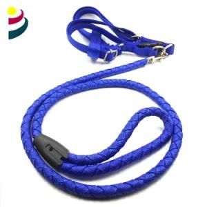 Royal Blue Braided Dog Leashes and Collar Belt