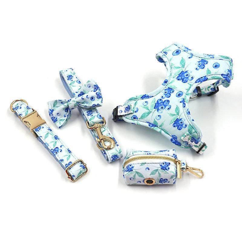 Hot Sell Custom Logo Dog Accessories Golden Buckle Quick Release Dog Collar with Bowtie