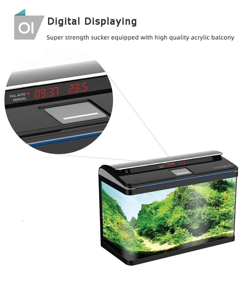 23-Gallon Aquarium Tank Kit with Water Temperature Displayed on Cover
