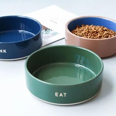 Ceramic Dog Bowl for Dog and Cat Heavyweight and Durable Pet Food and Water Dish Crock