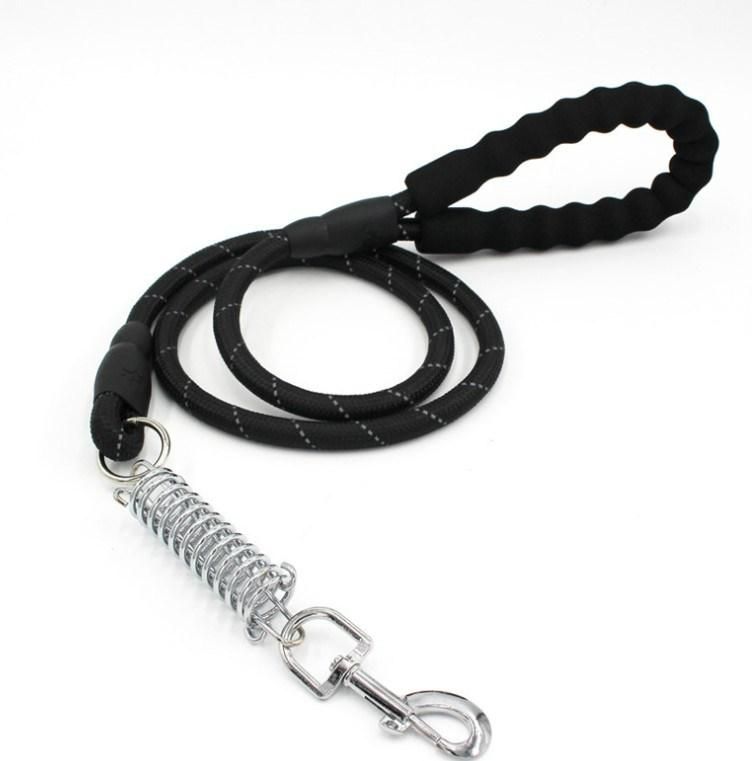 Reflective Spring Explosion-Proof Shock-Absorbing Nylon Pet Dog Leash