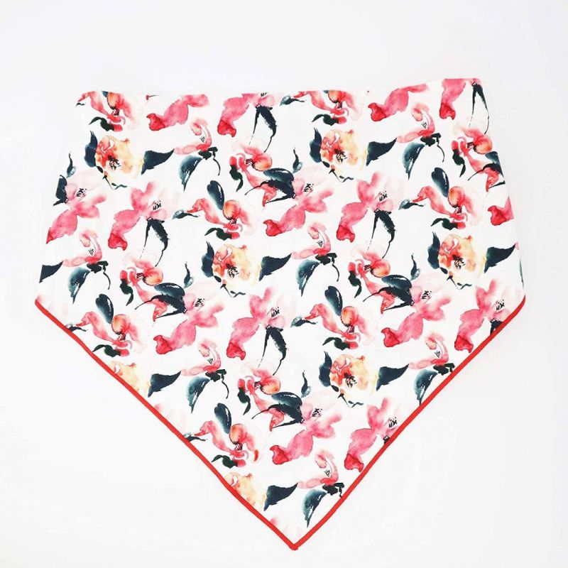 Custom Floral Dog Collar and Bandana Set