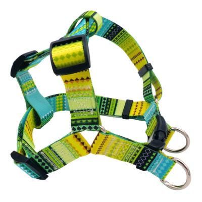 Polyester Pet Harness Green Bohemia Pattern Dog Harness