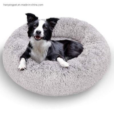 2022 Custom Design Washable Plush Calming Marshmallow Cuddler Nest Soft Fuzzy Eco Friendly Pet Cat Dog Bed Luxury Dog Bed