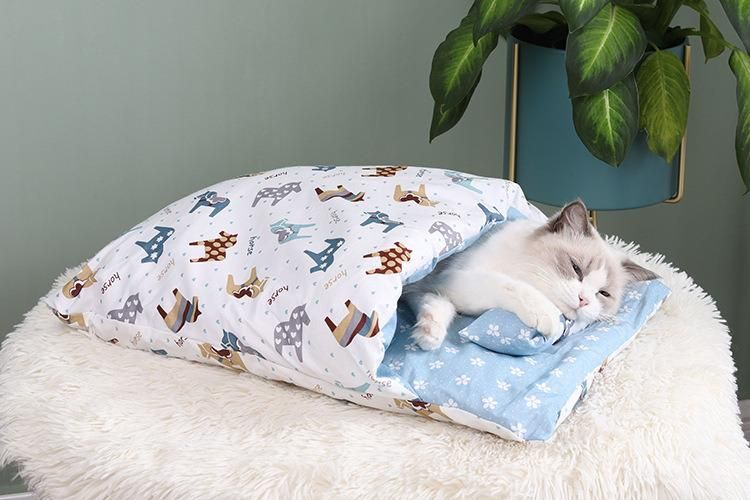 Removable Dog Cat Bed Cat Sleeping Bag Sofas Mat