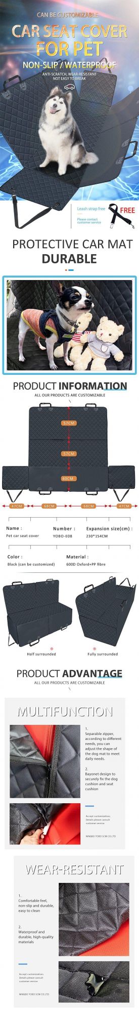 Hot Selling Customize High Quality Car Protection-Doors Headrests Backseat with Zippered Side Flap