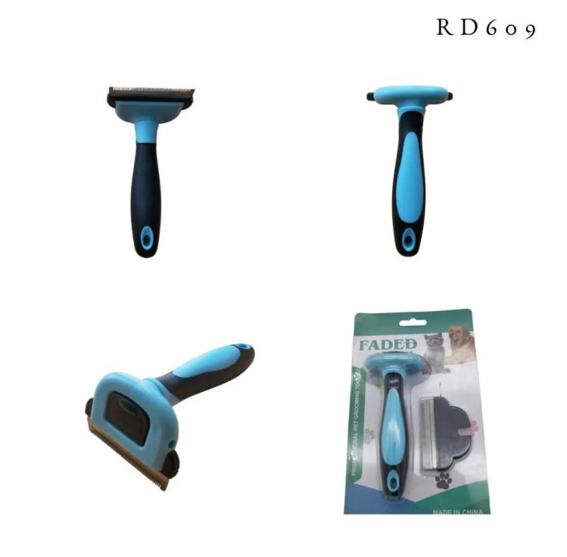 Top Seller Deshedding Tool Massage Comb Cleaning Slicker Hair Removal Animal Cat Dog Comb Pet Grooming Brush Blue-S