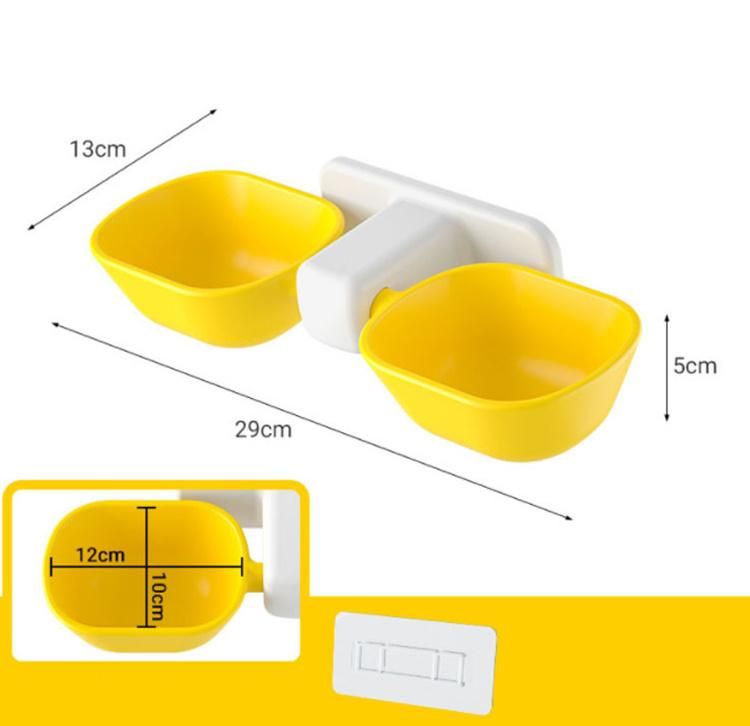 Sublimation Hanging Double Pet Feeder Dogs and Cats Food Bowl Raised with 2 Wall Mounted Acrylic Plastic Pet Bowl