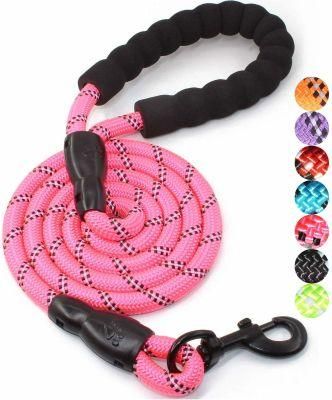 Strong Dog Leash with Comfortable Padded Handle and Highly Reflective Threads