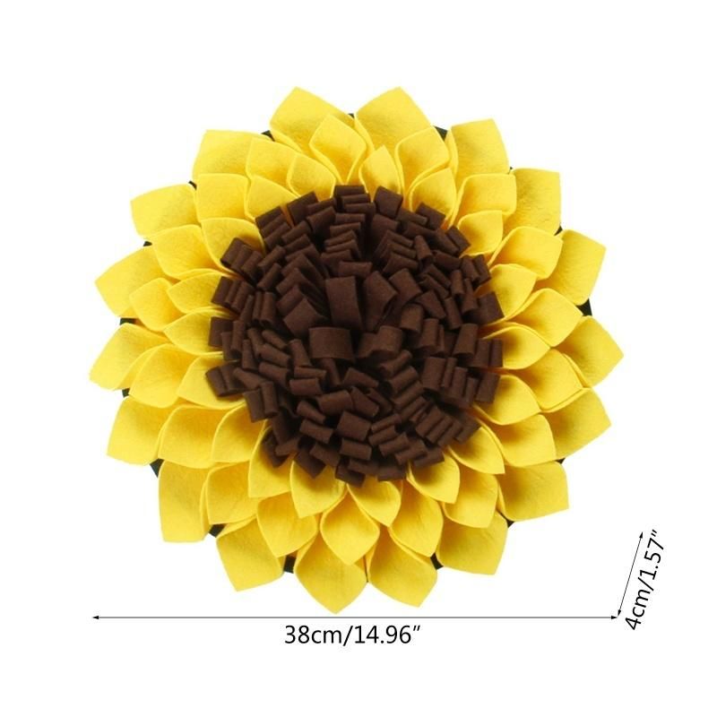 Pet Dog Snuffle Mat Nose Smell Training Sniffing Pad Feeding Bowl Sunflower Puzzle Toy