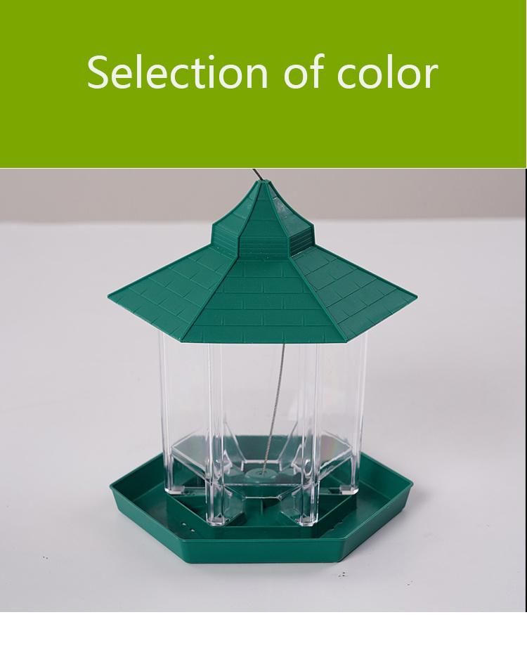 Pavilion-Shaped Bird Feeder with Hanging Outdoor Garden Water Resistant