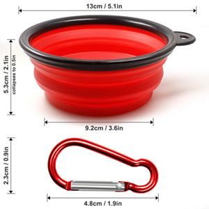 Collapsible Dog Bowls, 5 Pack Food Grade Silicone BPA Free Cat Pet Plate for Feeding Watering on Journeys Travel Hiking Camping