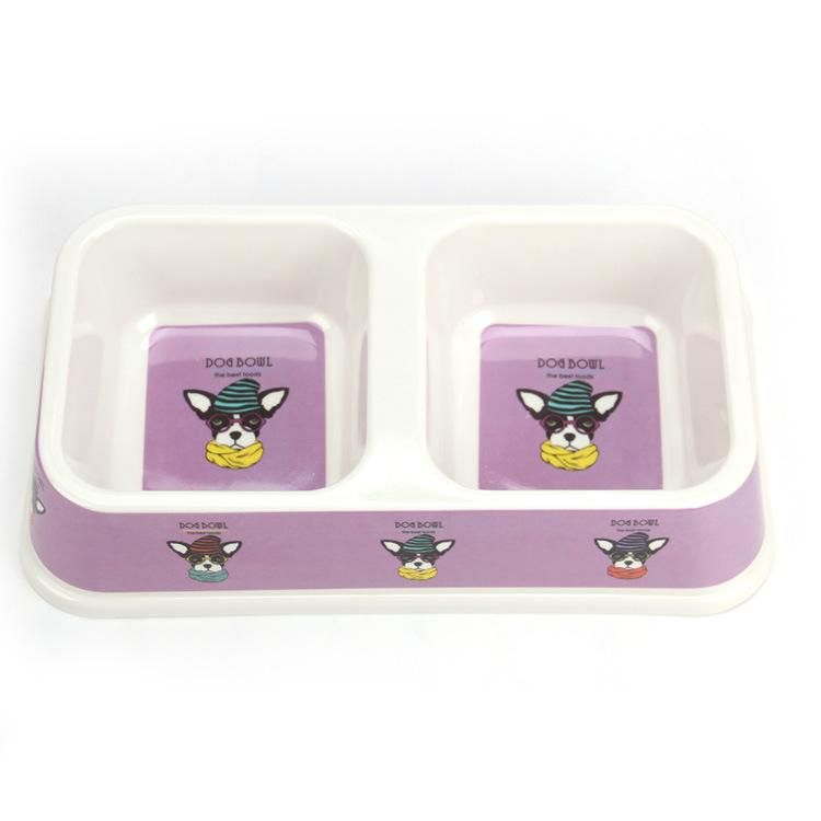 Double Plastic Dog&Cat Food Water Bowl with The Good Quality