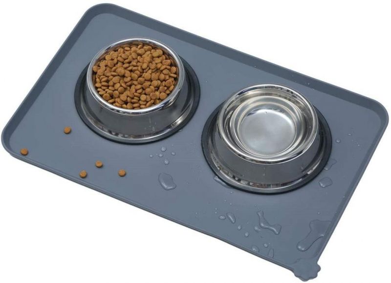 Small Silicone Pet Food Mats Tray - Non Slip Pet Dog Cat Bowl Mats Placemat
