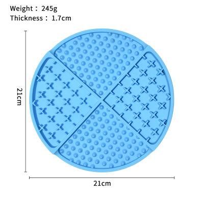 New Arrivals Durable Round Shape Food Grade Non-Toxic Anxiety Relief Feeding Pet Silicone Dog Lick Pad Animals Feeding Plate