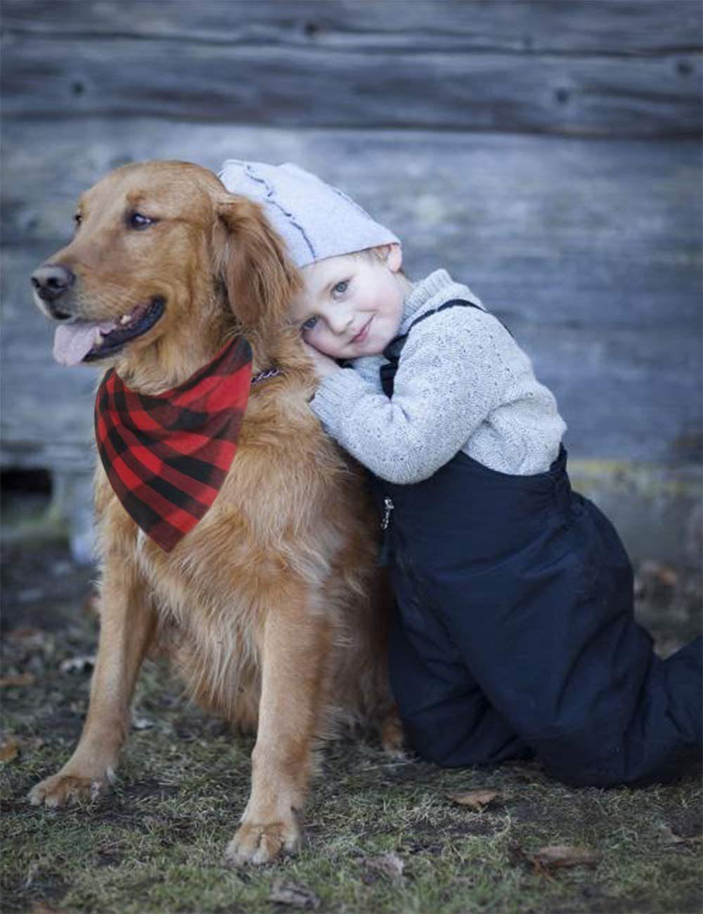 Dog Bandana Christmas Classic Plaid Pet Bandana Scarf Triangle Bibs Kerchief