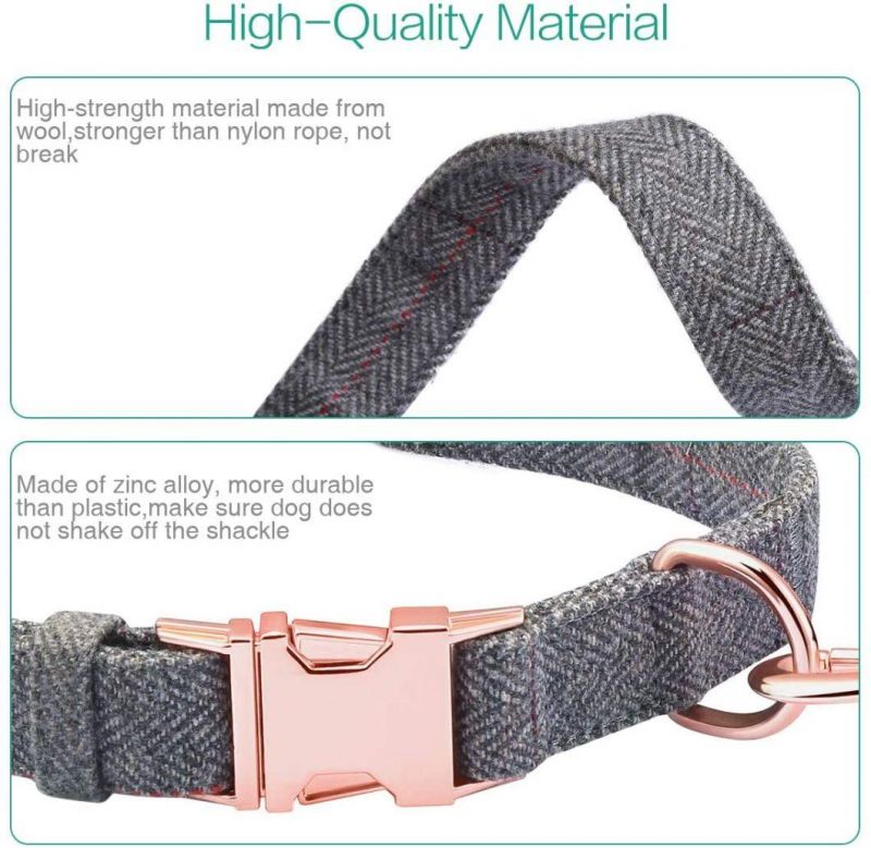 Adjustable to 3 Different Lengths with Strong Soft Wool Dog Lead