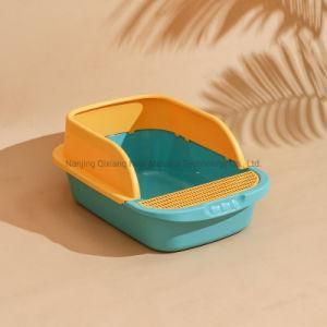 Semi Enclosed Large Litter Box for Cats Green