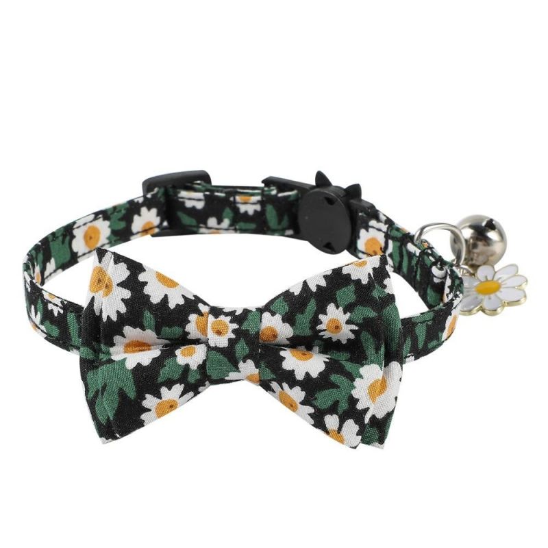 Custom Logo Premium Pet Supply Polyester No Fade Durable Cat Collar with Bowtie