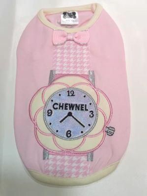 Chewnel Clock Embroidery Pet Tank Dog Shirt Pet Vest Pet Products Dog Clothes