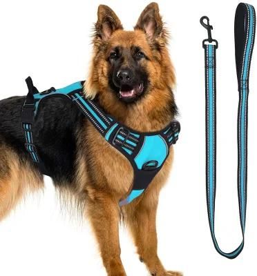 Reflective Dog Vest Front/Back Leash Clips and Easy Control Handle
