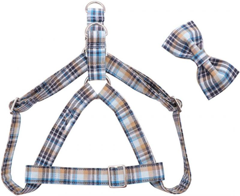 Step in Plaid Pattern Dog Harness with Cotton Fabric