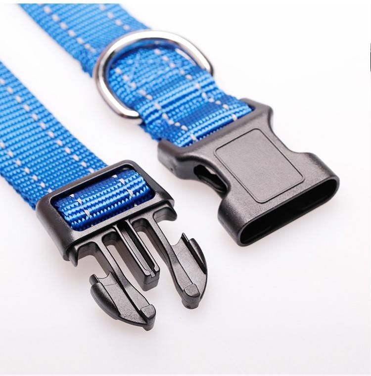 Wholesale Luxury Large Pet Neck Collar Heavy Duty Reflective Custom Adjustable Nylon Dog Collar