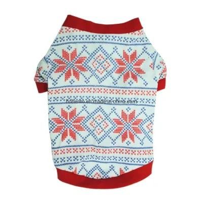 Spring Winter Autumn Clothes Cotton Printed Pet Sweater Snowflakes Dog Clothes for Small Medium Dogs Cats Accessories