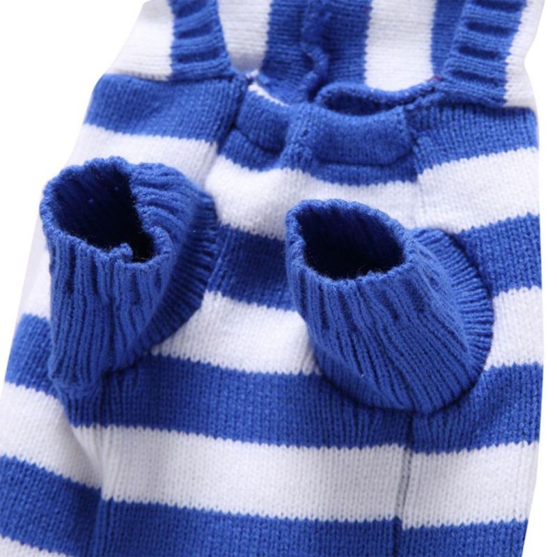 Blue and White Plaid Pet Sweater Dog Sweater