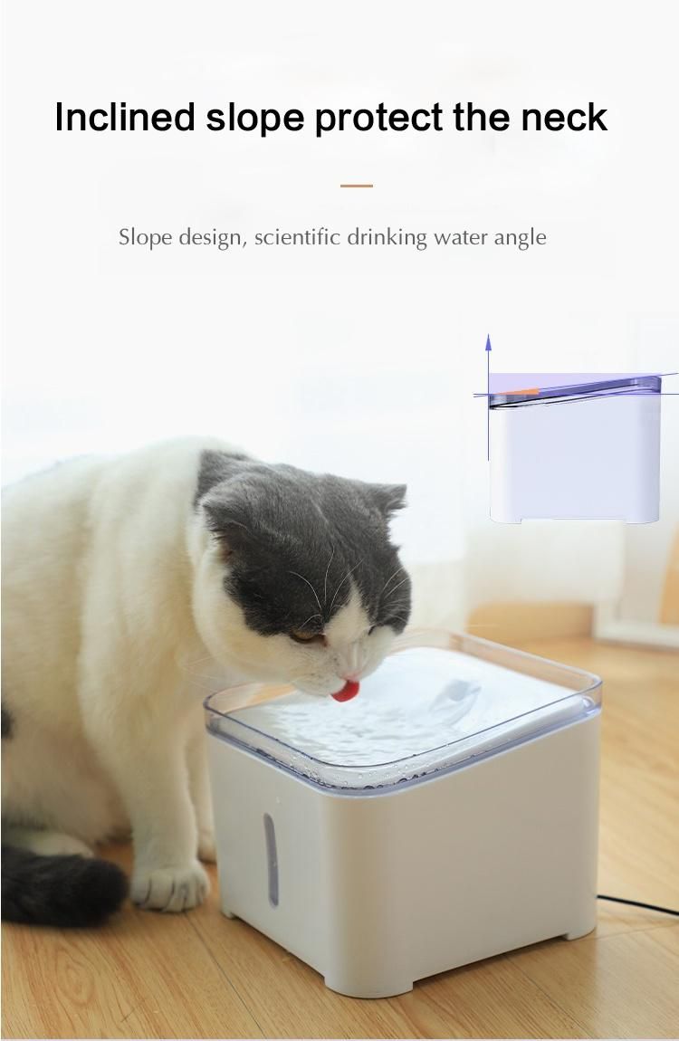 Automatic Electronic Square Pet Water Spray with Light Drinking Appliance Cat Fountain