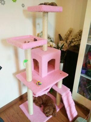 Eco-Friend Environmental Solid Wood Cat Climbing Tree with Multifunctional Cat Scratcher for Lovely Cat