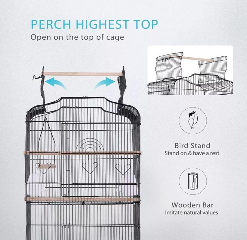in Stock 41 Inch Height Interactive Wrought Iron Bird Cage